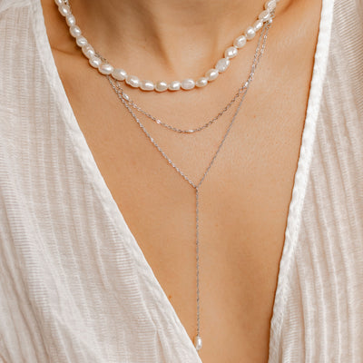 Collier Perle Grace Sterling Argent