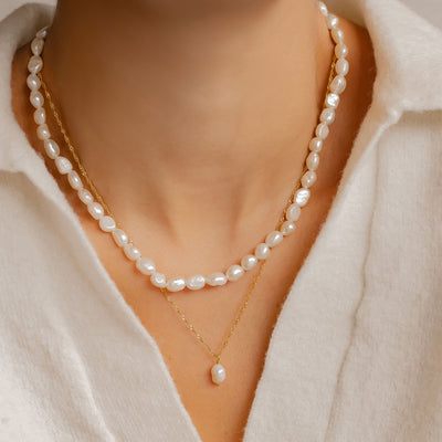 Collier Perle Grace Sterling Argent en Or