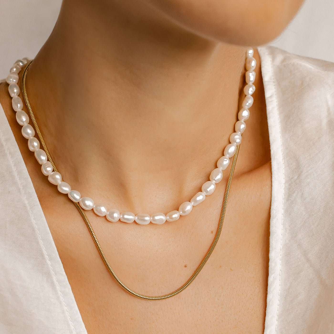 Collier Perle Grace Sterling Argent en Or