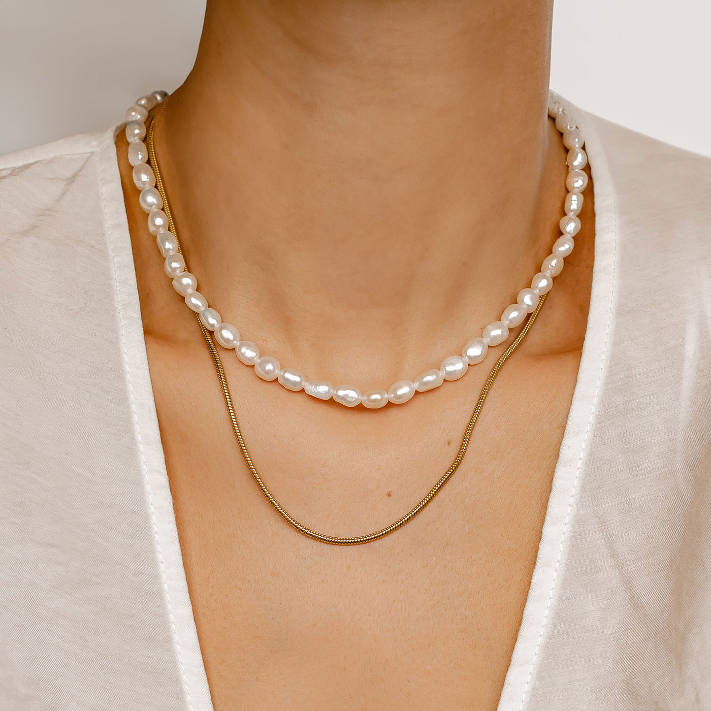 Collier Perle Grace Sterling Argent en Or