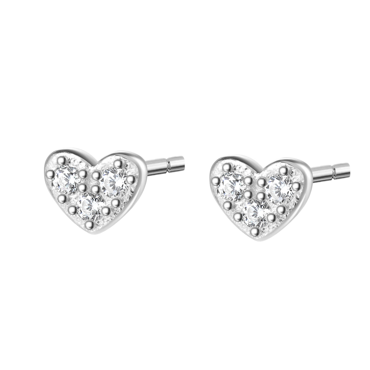 Clous d'Oreilles Coeur Sterling Argent