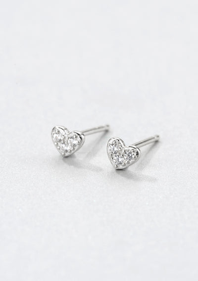 Clous d'Oreilles Coeur Sterling Argent