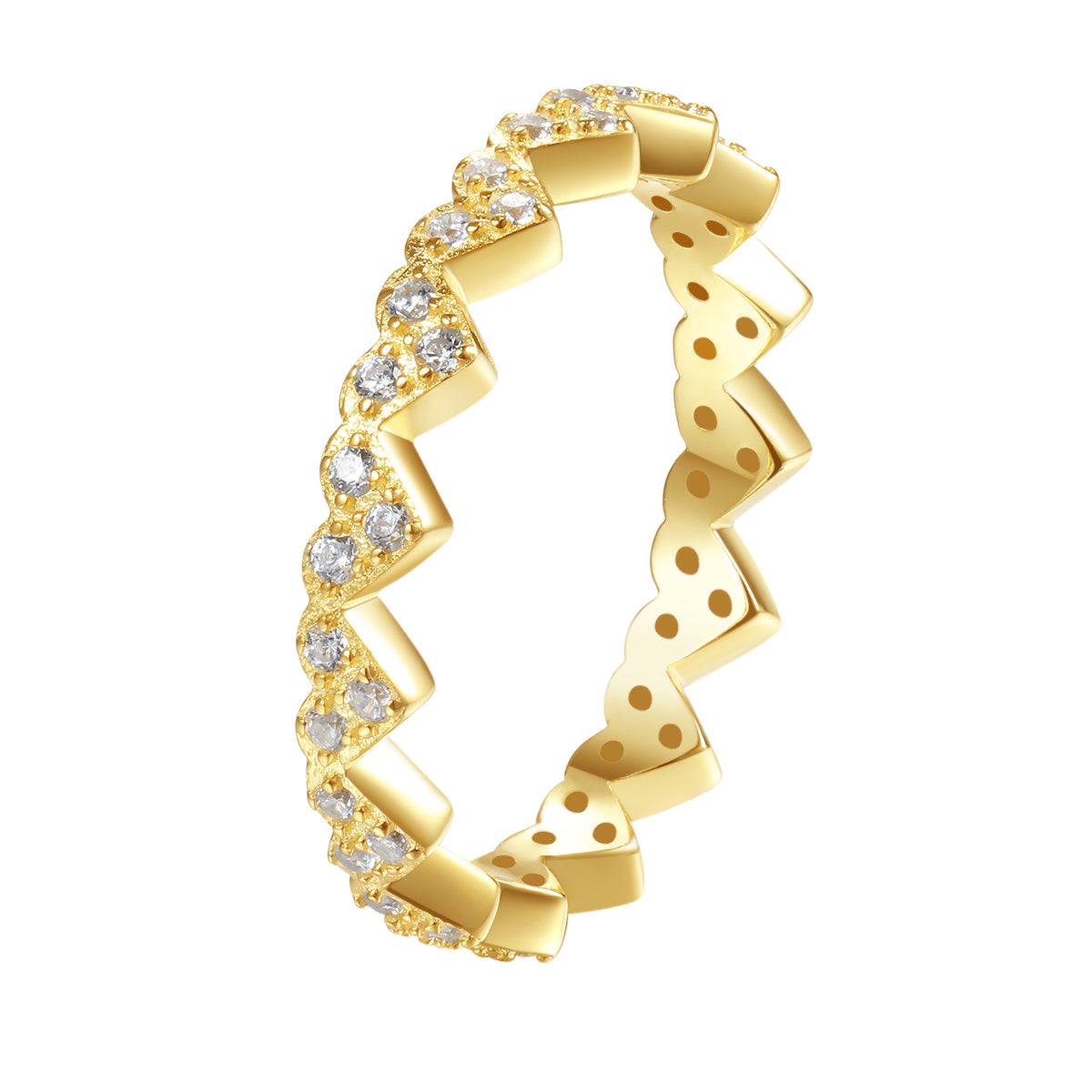 Herzchen Ring Sterlingsilber in Gold