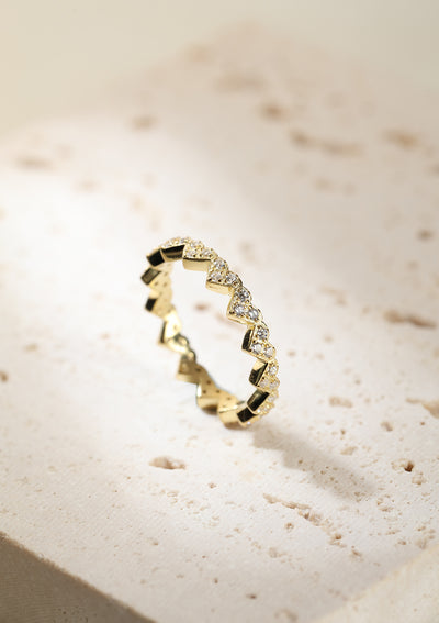 Herzchen Ring Sterlingsilber in Gold