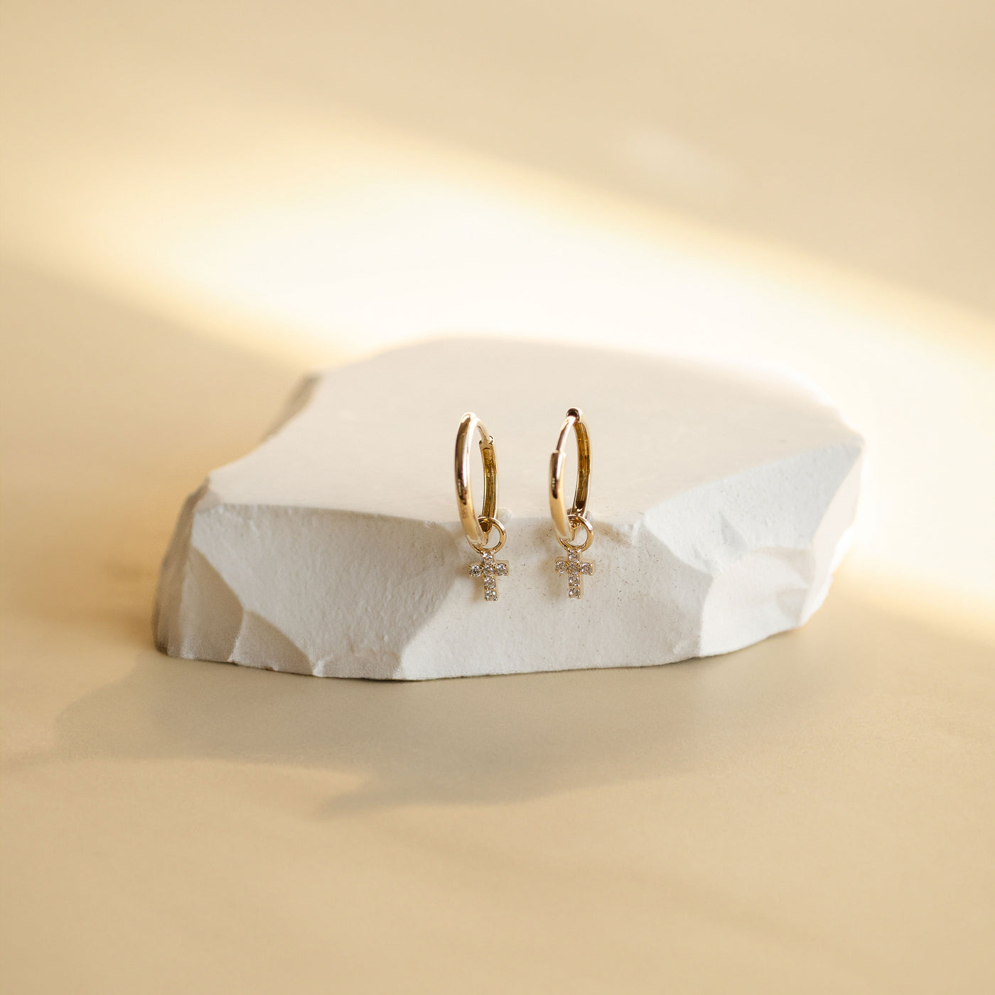 Hope Hoop Earrings 14K Gold