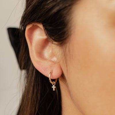 Hope Hoop Earrings 14K Gold