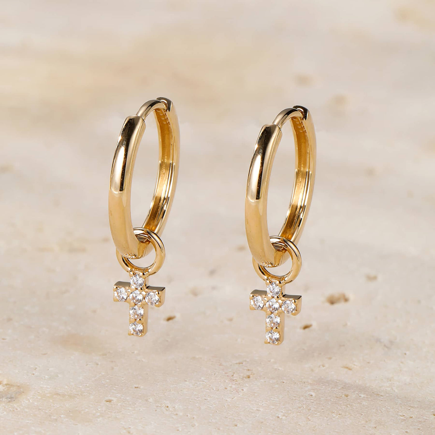 Hope Hoop Earrings 14K Gold