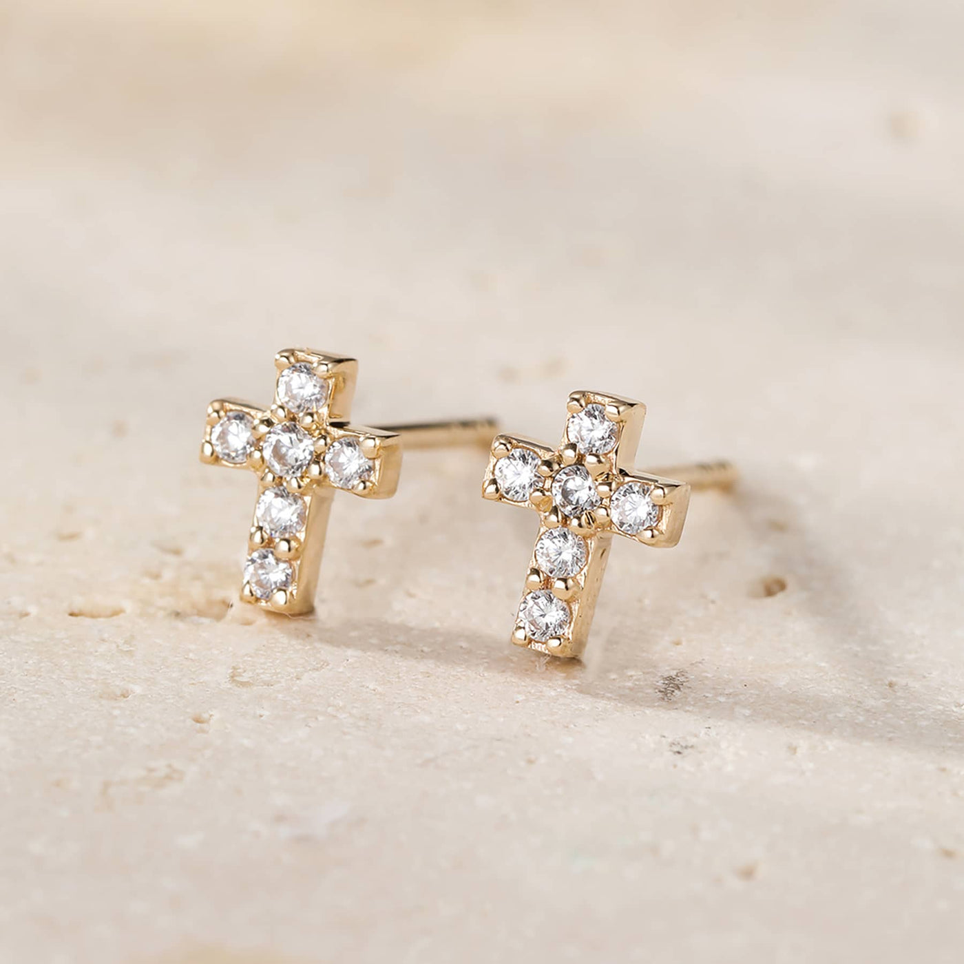 Hope Stud Earrings 14K Gold