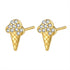 Ice Cream Cone Stud Earring Sterling Silver