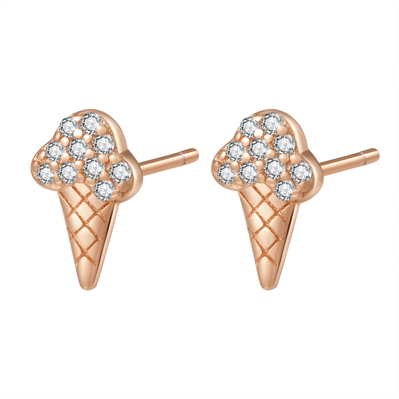 Ice Cream Cone Stud Earring Sterling Silver