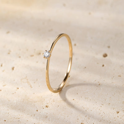 Anillo Diamante Dicha Infinita en Oro Macizo 14K