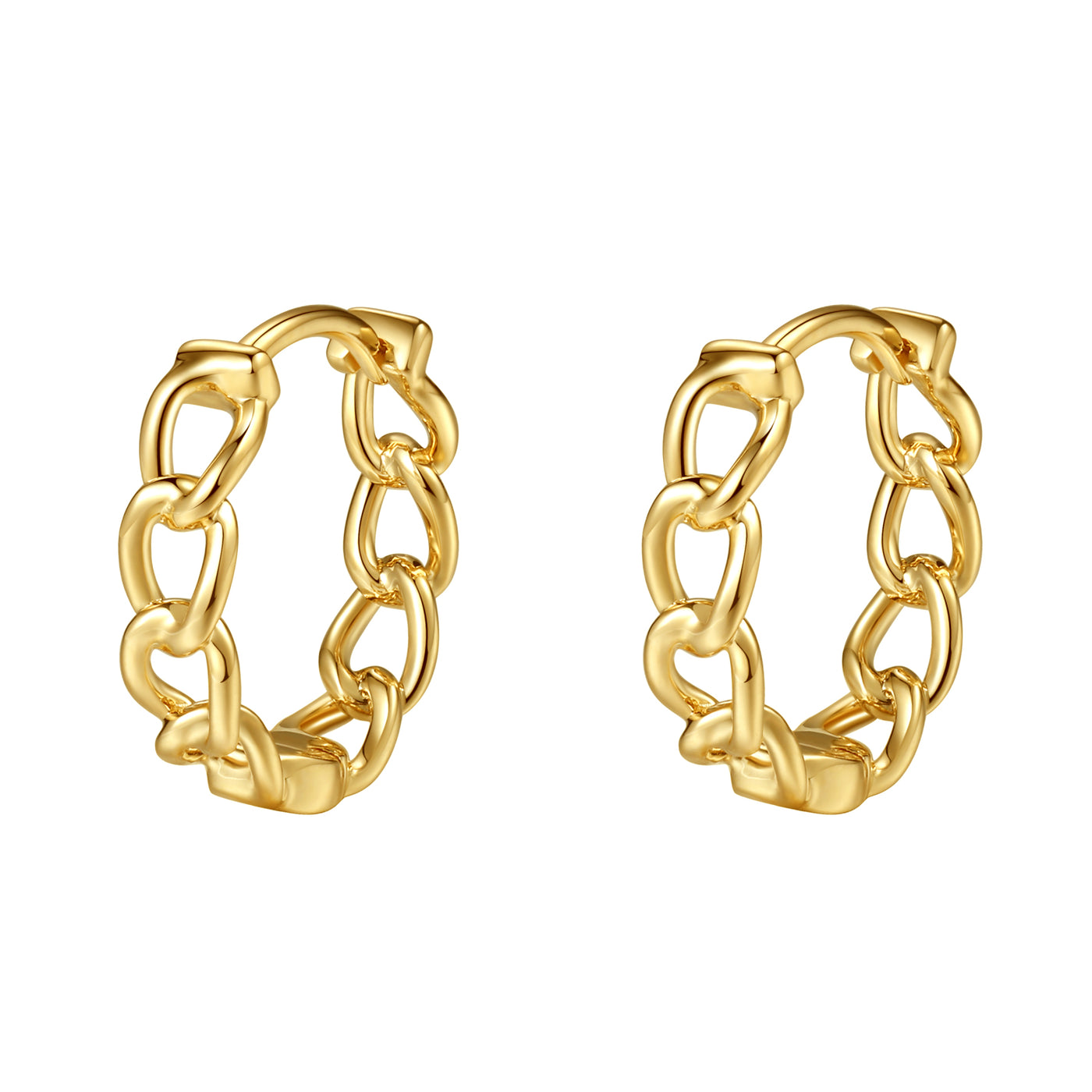 Pendientes Huggie Infinite Links Oro Macizo 14K 