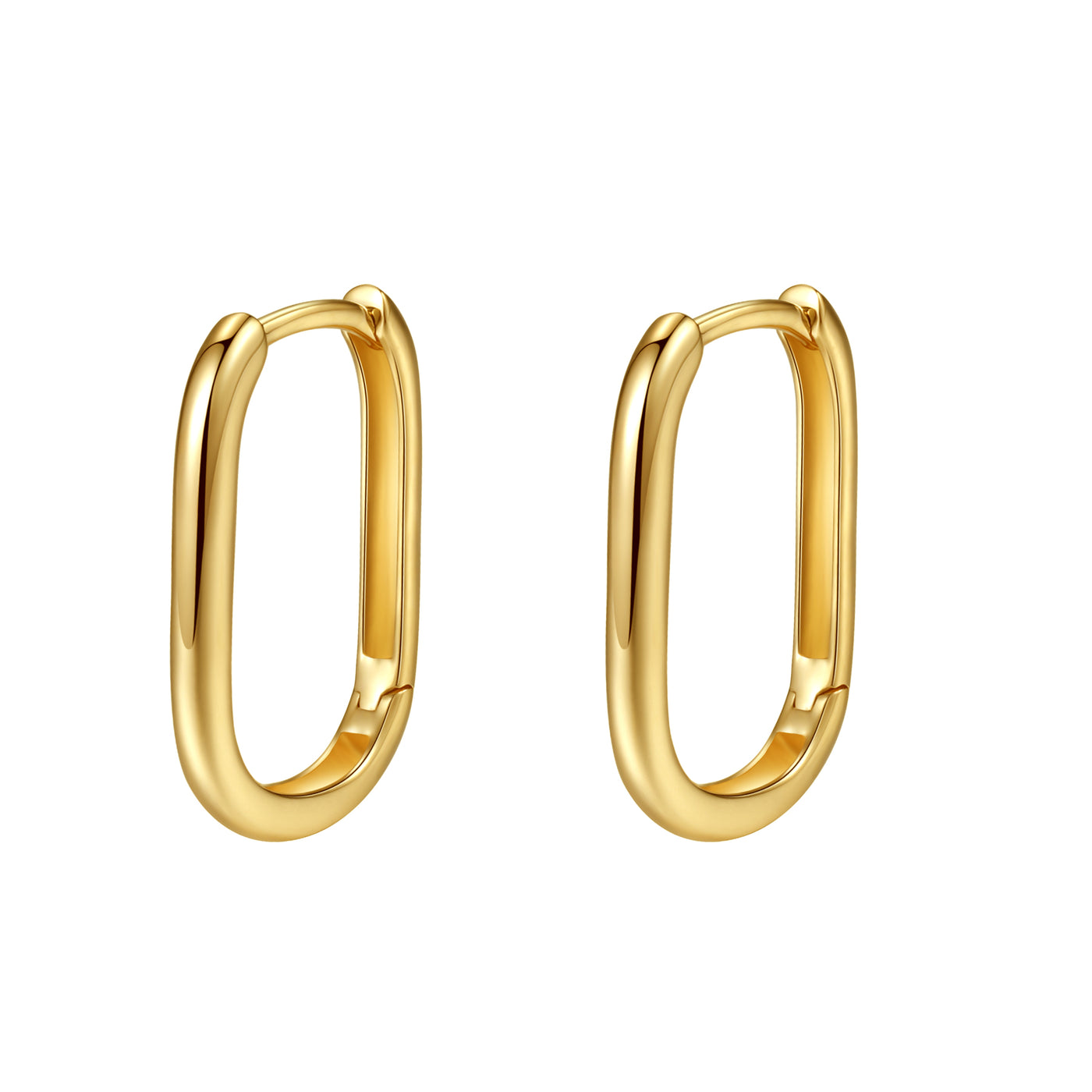 Infinity Oval Huggie Earrings 14K Gold