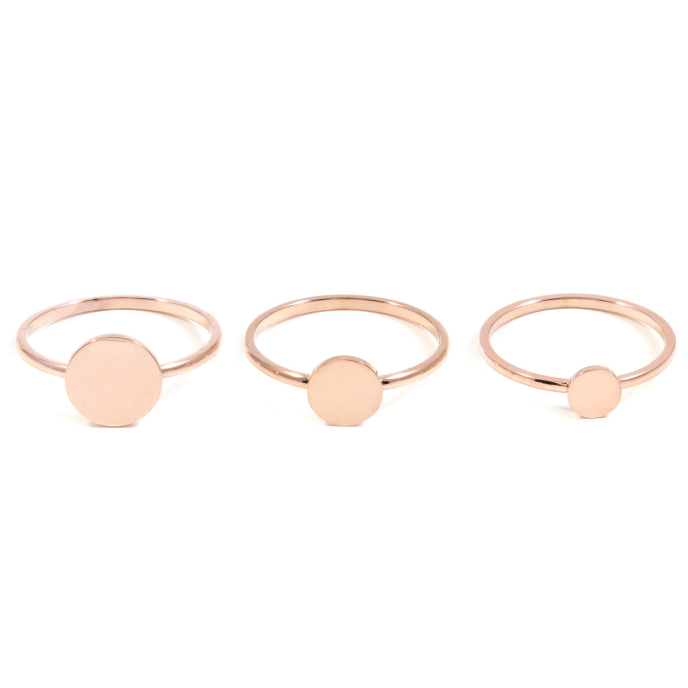 Set Kreis Ringe in Rosegold