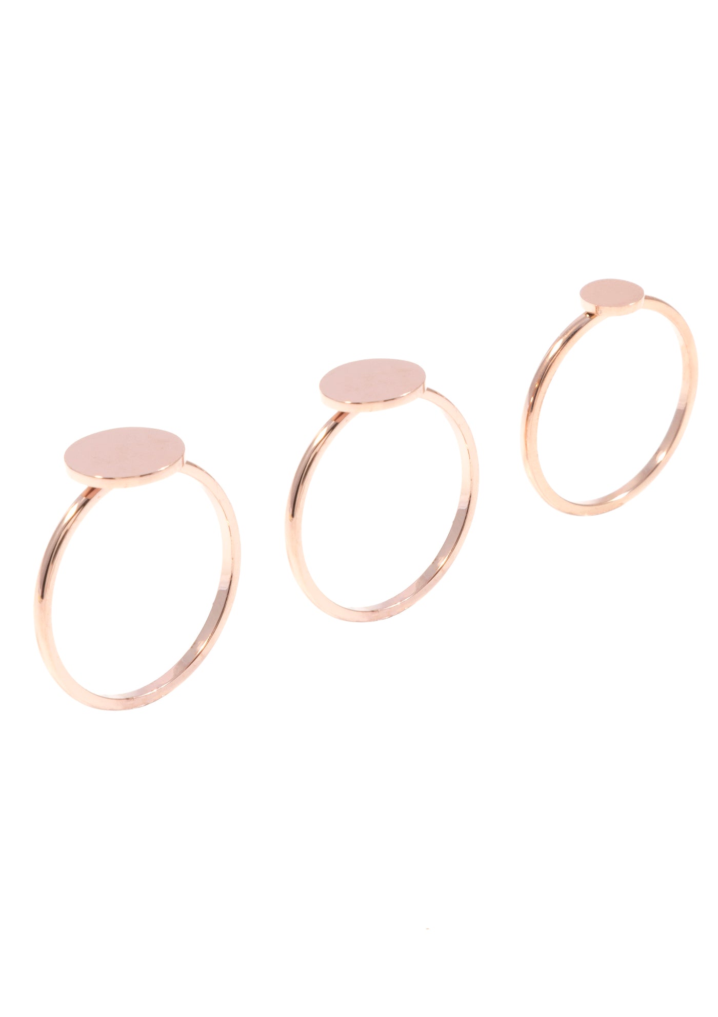 Joy Rose Gold Circle Ring Set