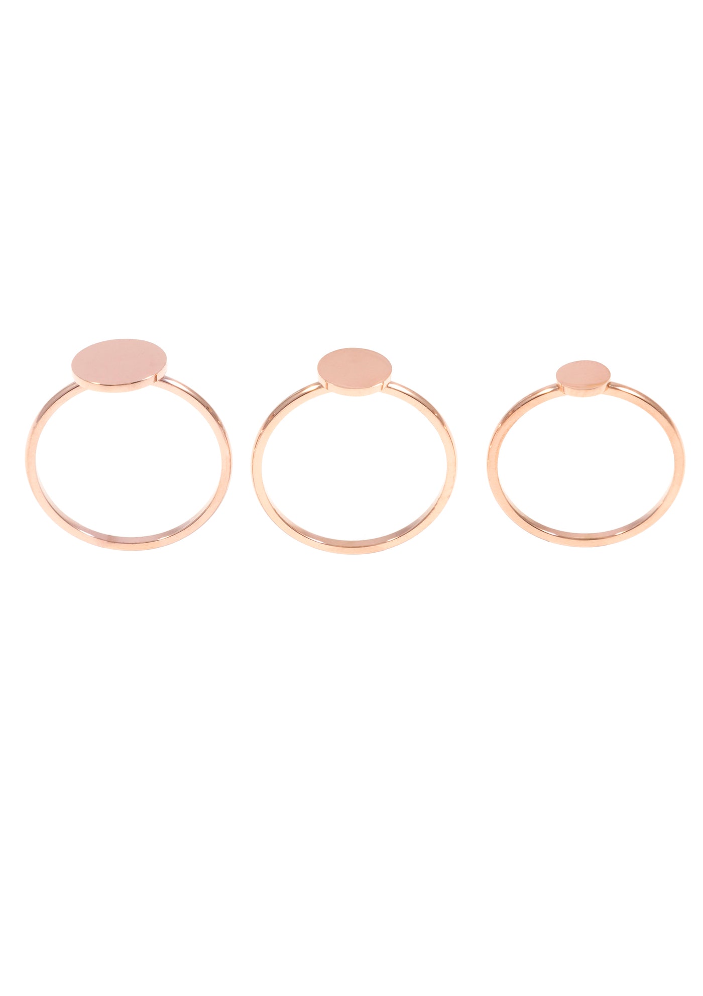 Joy Rose Gold Circle Ring Set