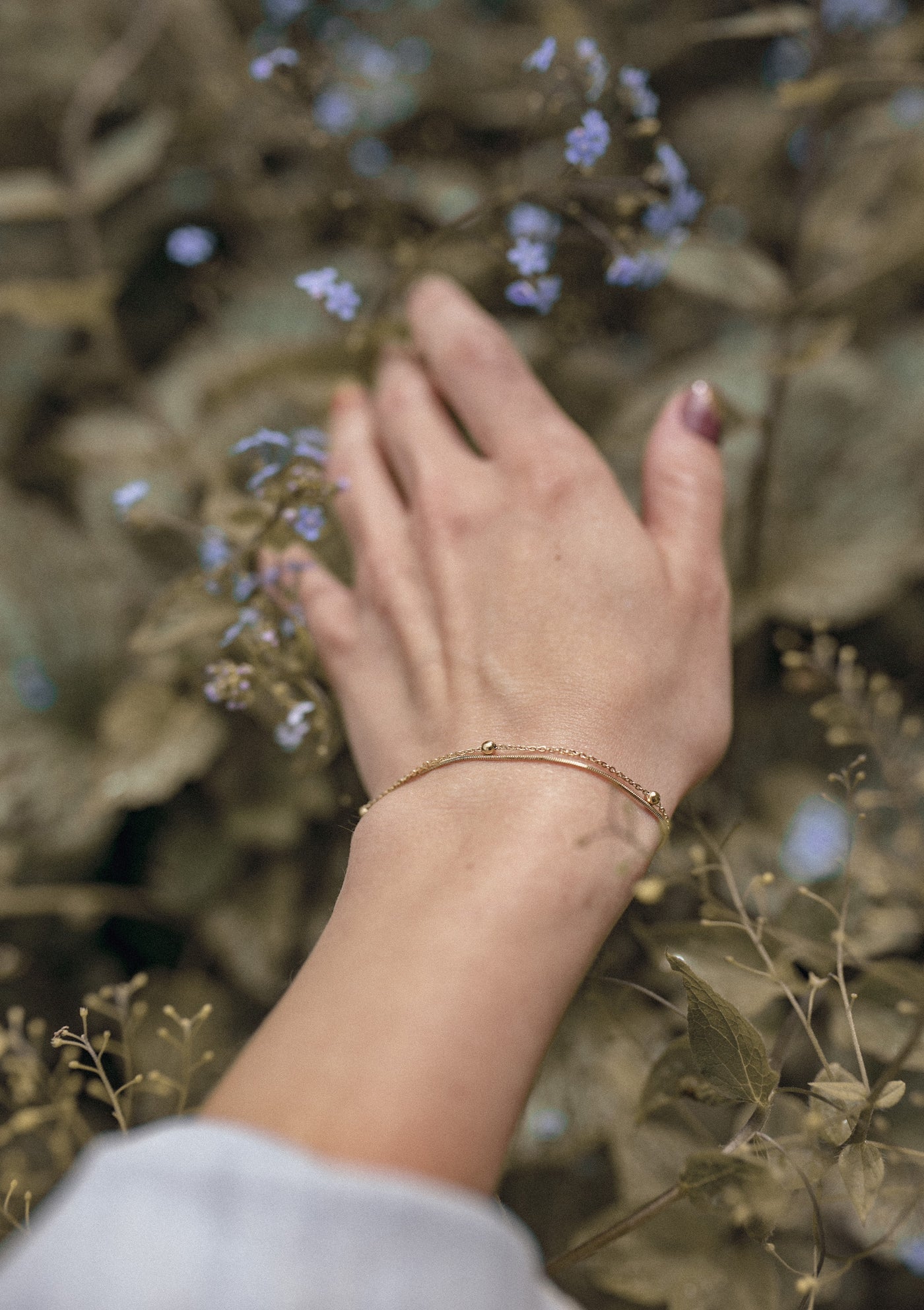 Brazalete de Cadena con Bolitas a Capas en Oro