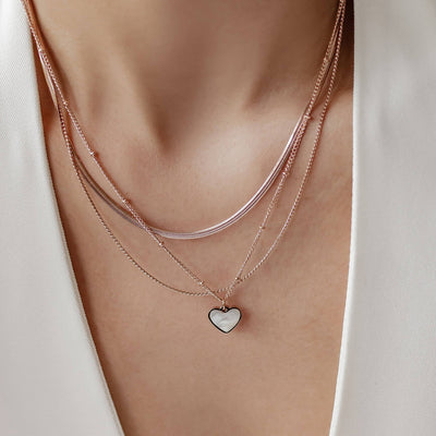 Ensemble de collier coeur en couches