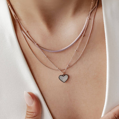 Ensemble de collier coeur en couches