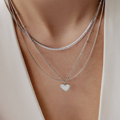 Ensemble de collier coeur en couches