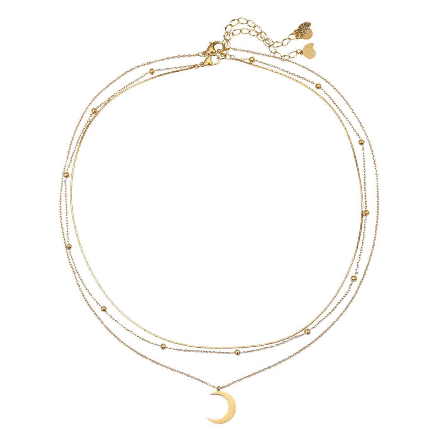 Layered Moon Necklace Set