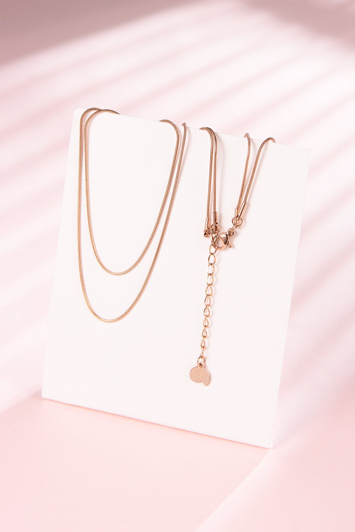 Layered Necklace Snake Chain Rose Gold