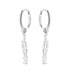 LOVE Charm Hoop Earrings Sterling Silver