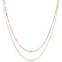 Mixed Cable and Bead Chain Necklace Rose Gold