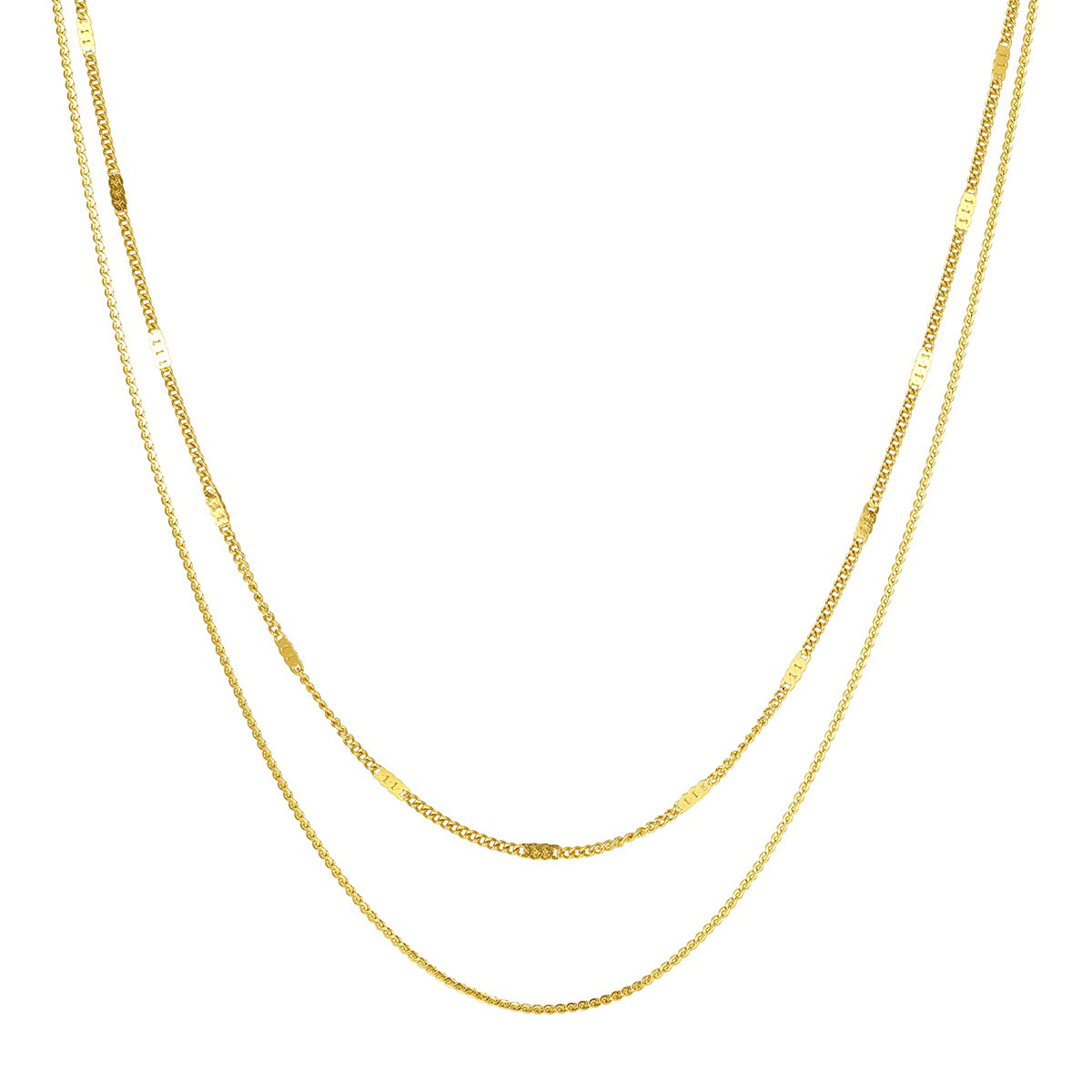 Mixed Cable and Bead Chain Necklace Gold – Hey Happiness