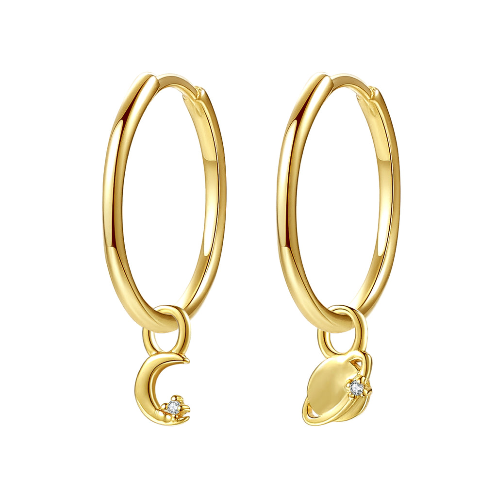 Hoop Earrings With Charm Charm Hoop Earrings Mini Creole 