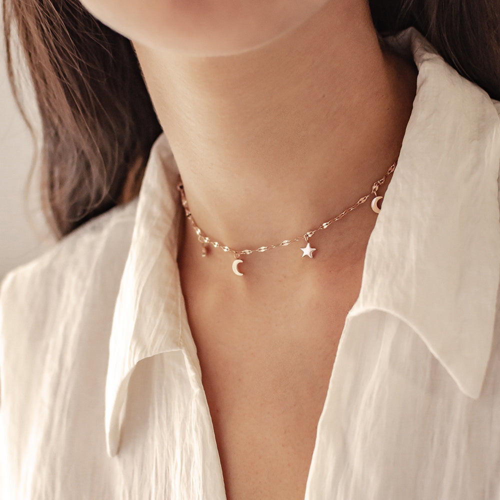 Choker Étoile et lune Waterproof