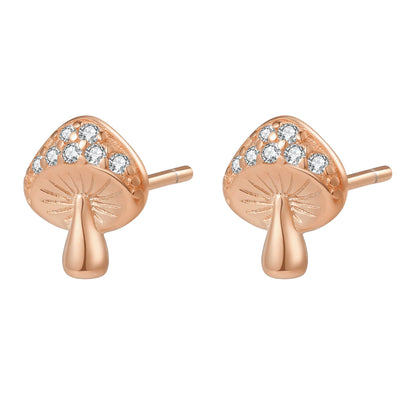 Mushroom Stud Earring Sterling Silver