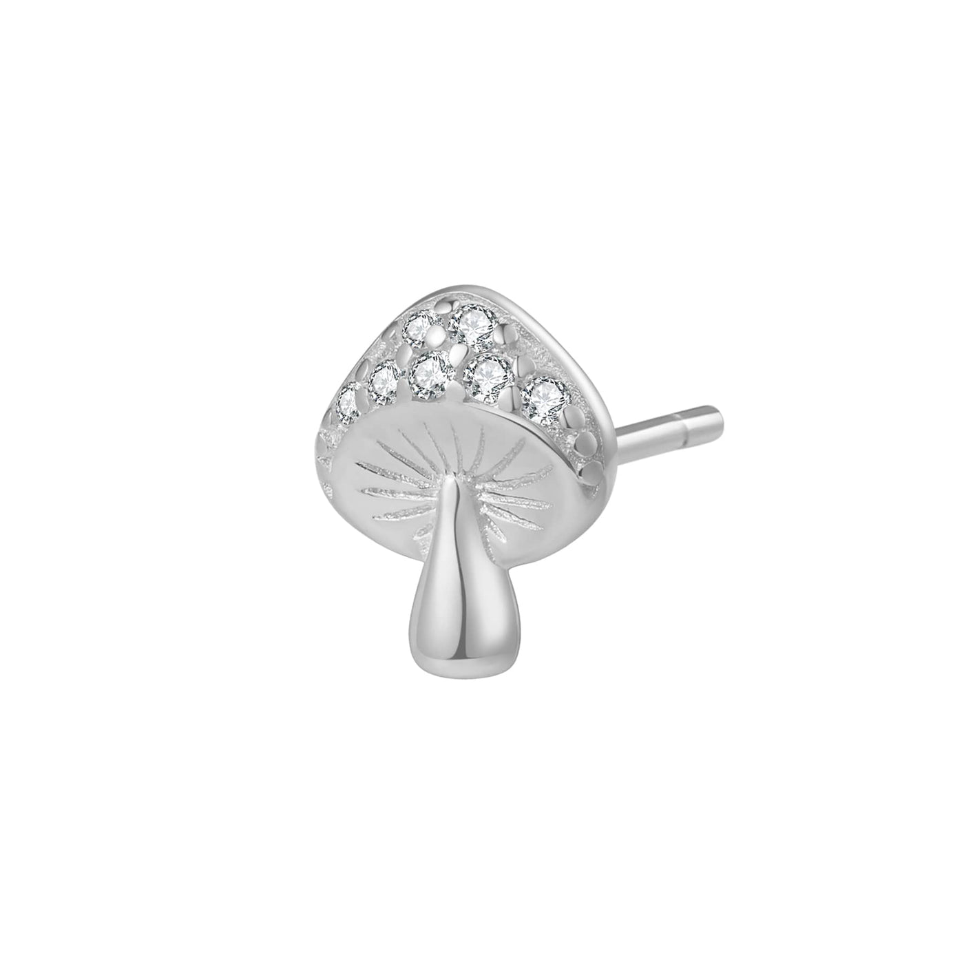 Mushroom Stud Earring Sterling Silver