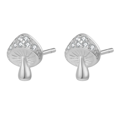 Mushroom Stud Earring Sterling Silver