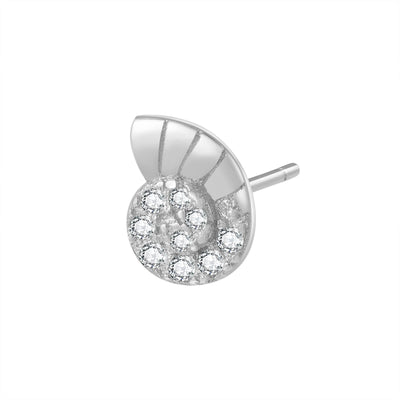 Nautilus Shell Stud Earring Sterling Silver