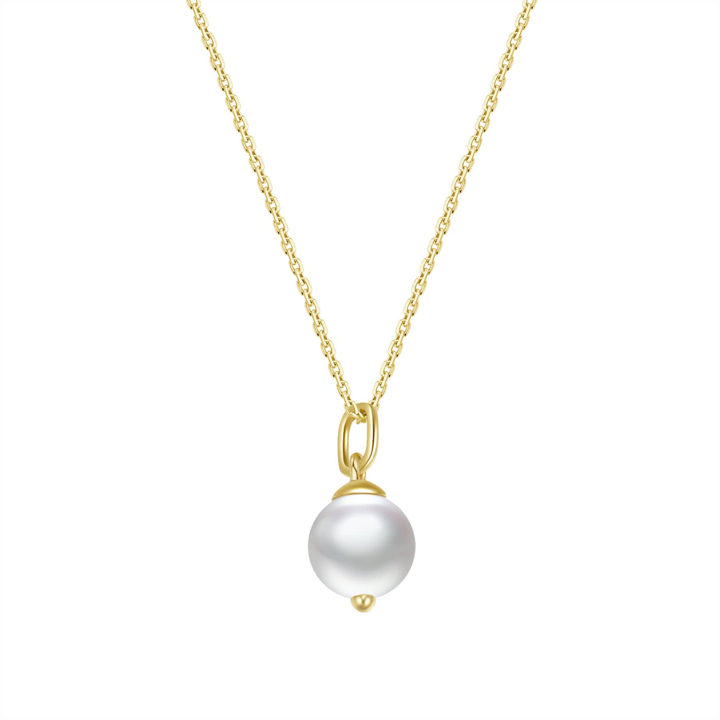 New Beginnings Pearl Pendant Necklace 14K Gold