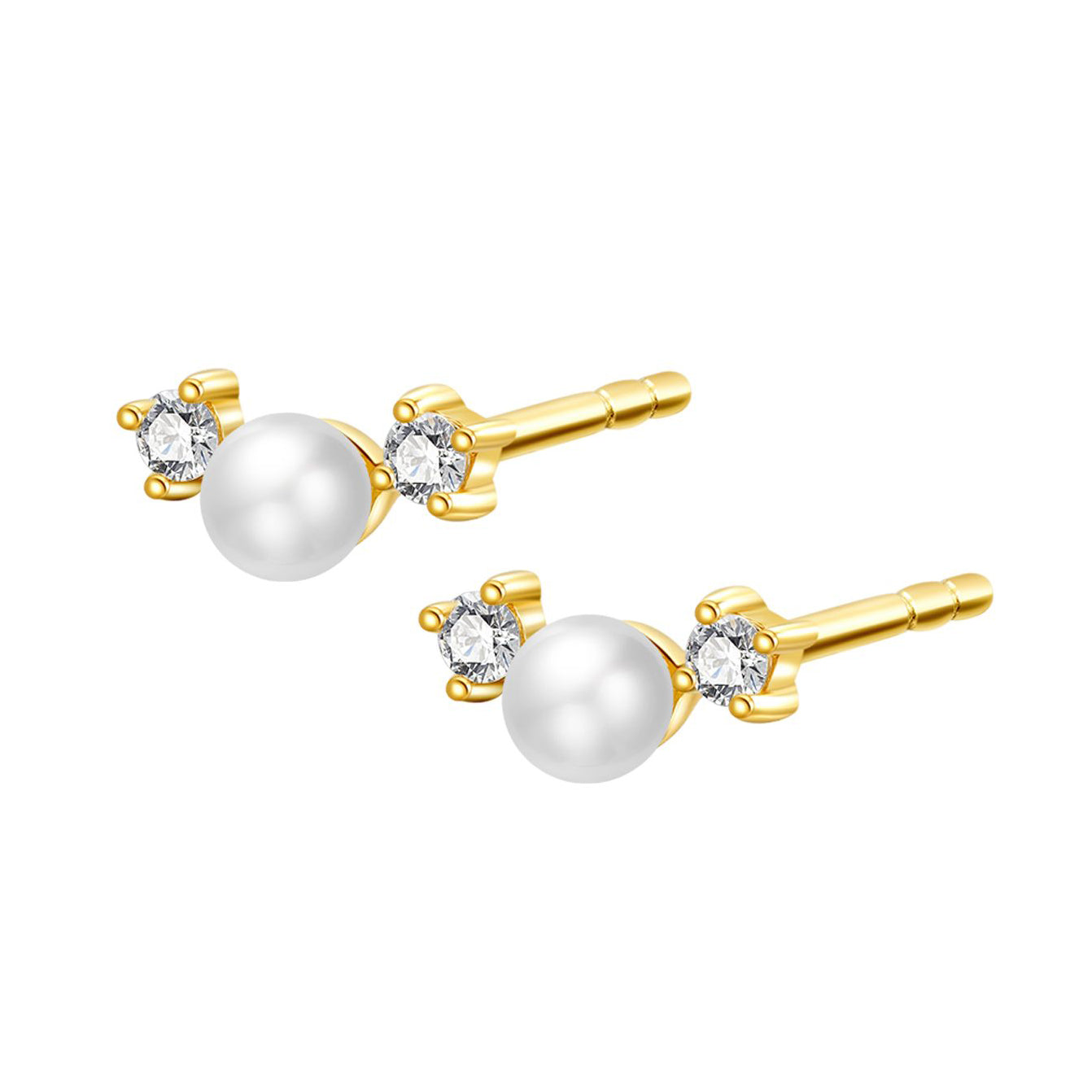 New Beginnings Pearl Stud Earrings 14K Gold