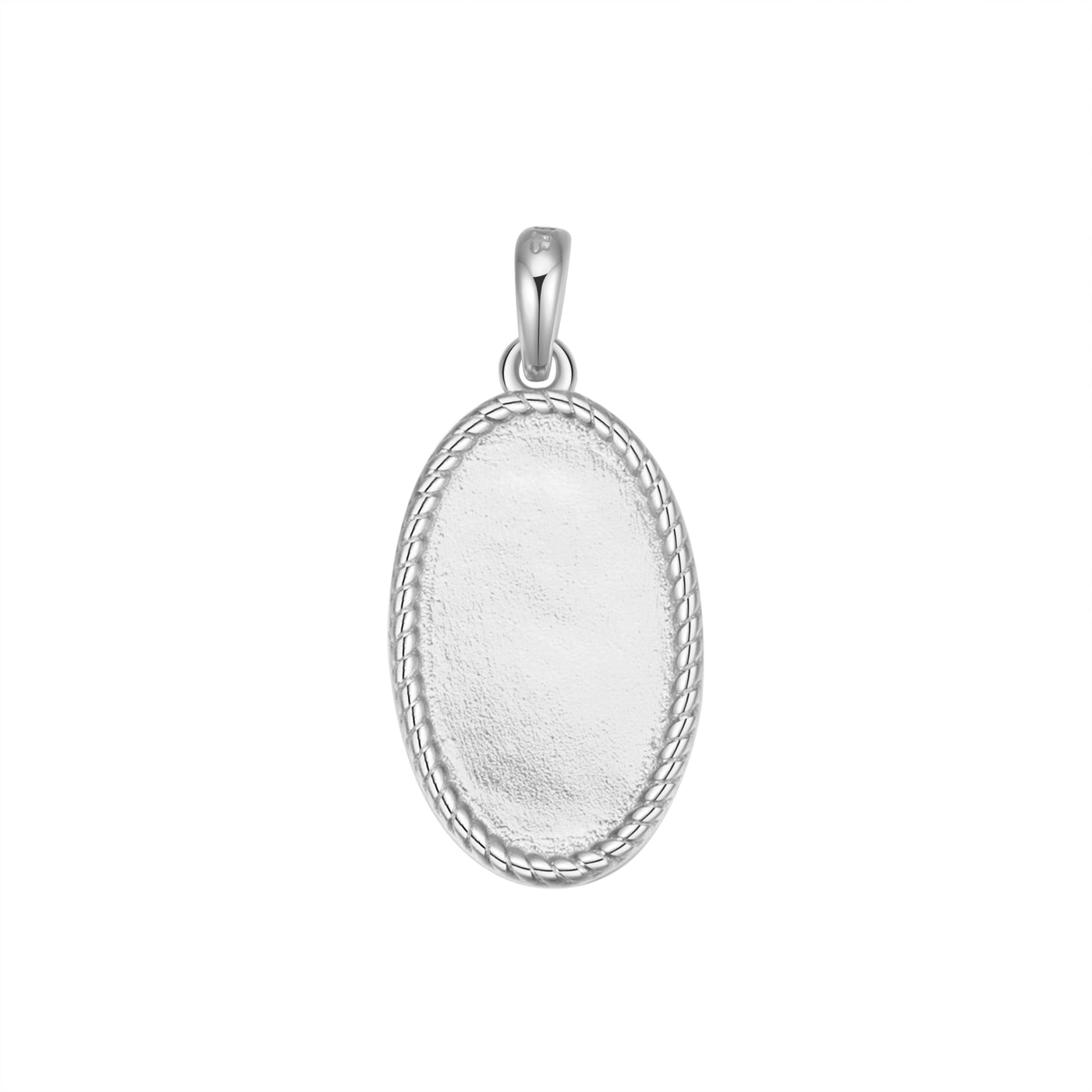 Collar Colgante Cuerda Oval Plata de Ley 925