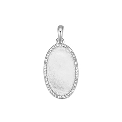 Collier Pendentif Corde Oval Sterling Argent