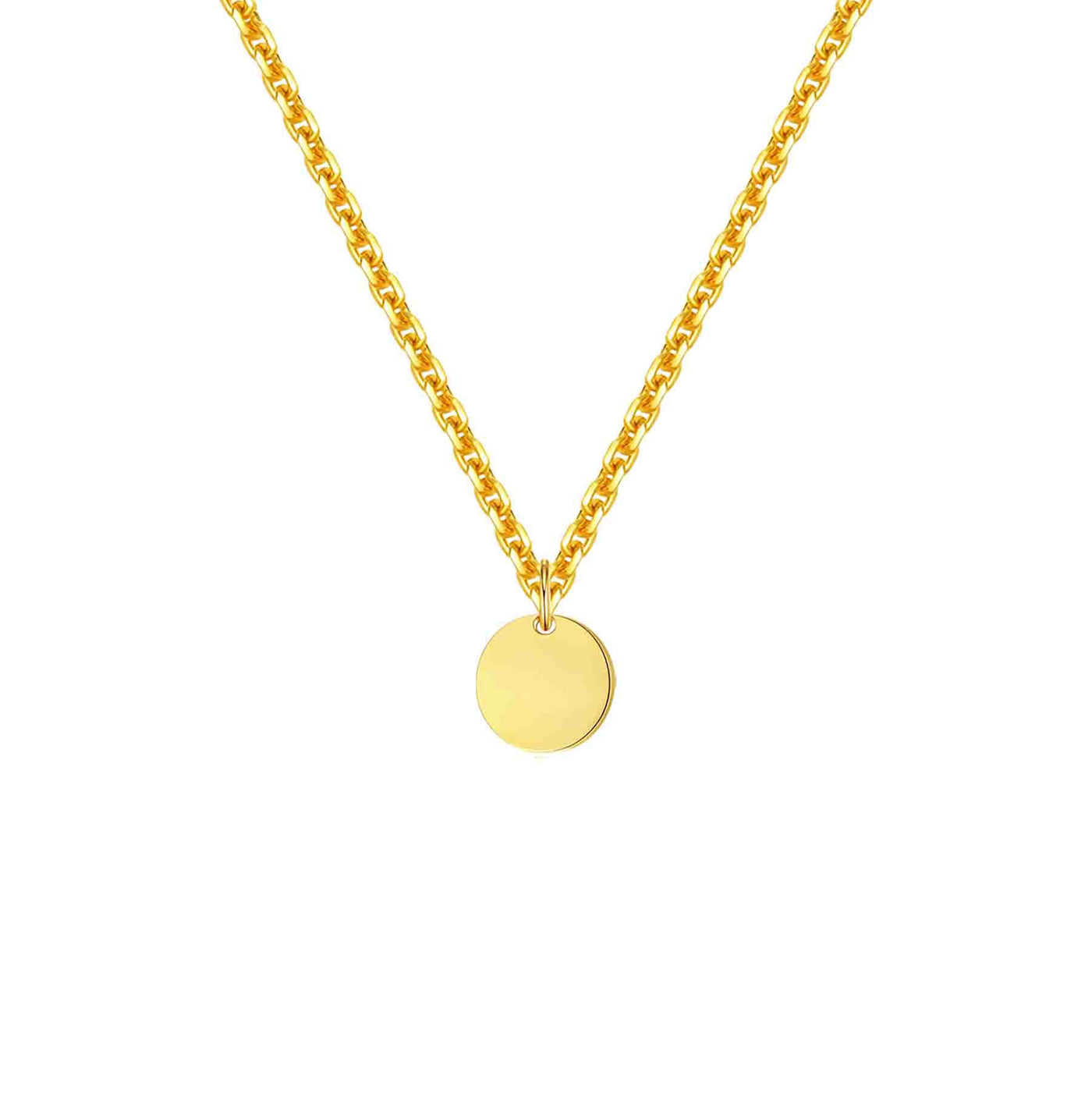 Ovala Anhänger Kette 14K Gold