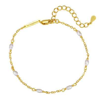 Perlenarmband Gold Sterlingsilber