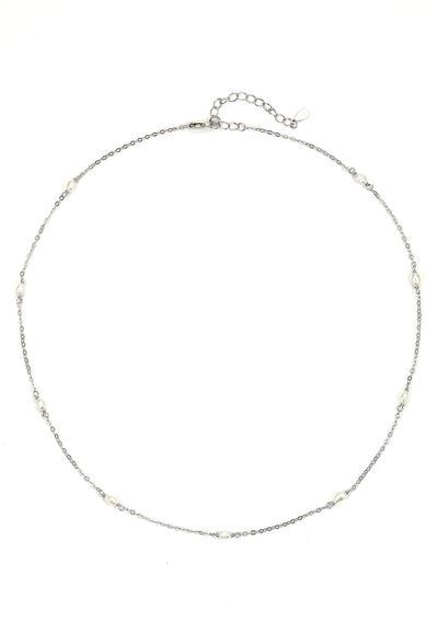 Pearl Chain Necklace Sterling Silver