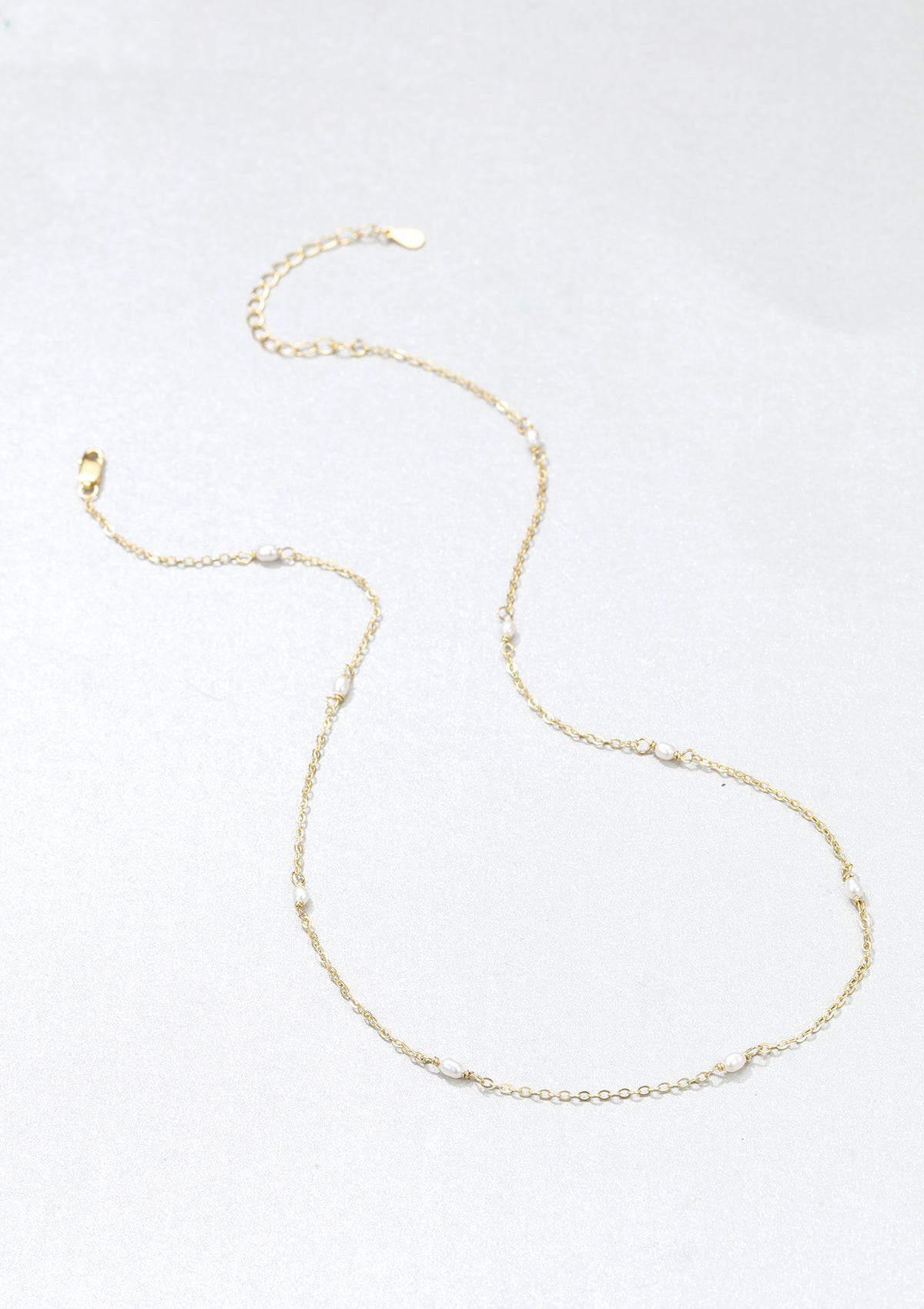 Pearl Chain Necklace Sterling Silver