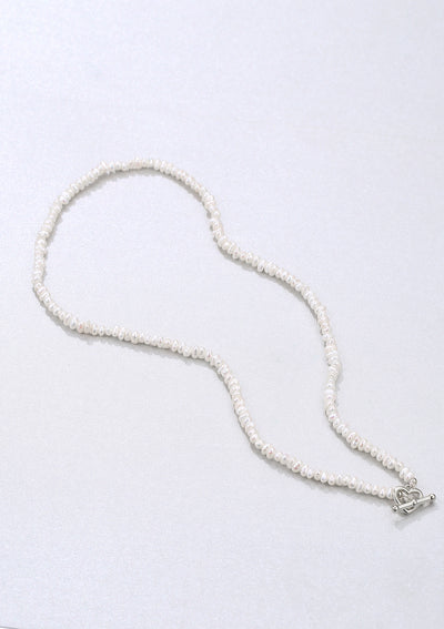 Collier Ras du Cou Fermoir Coeur Perle