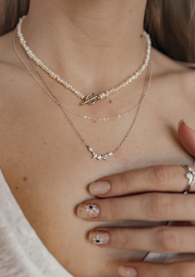 Collier Ras du Cou Fermoir Coeur Perle