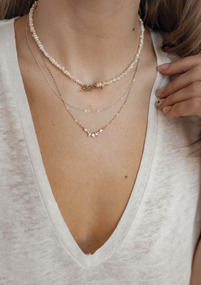 Collier Ras du Cou Fermoir Coeur Perle