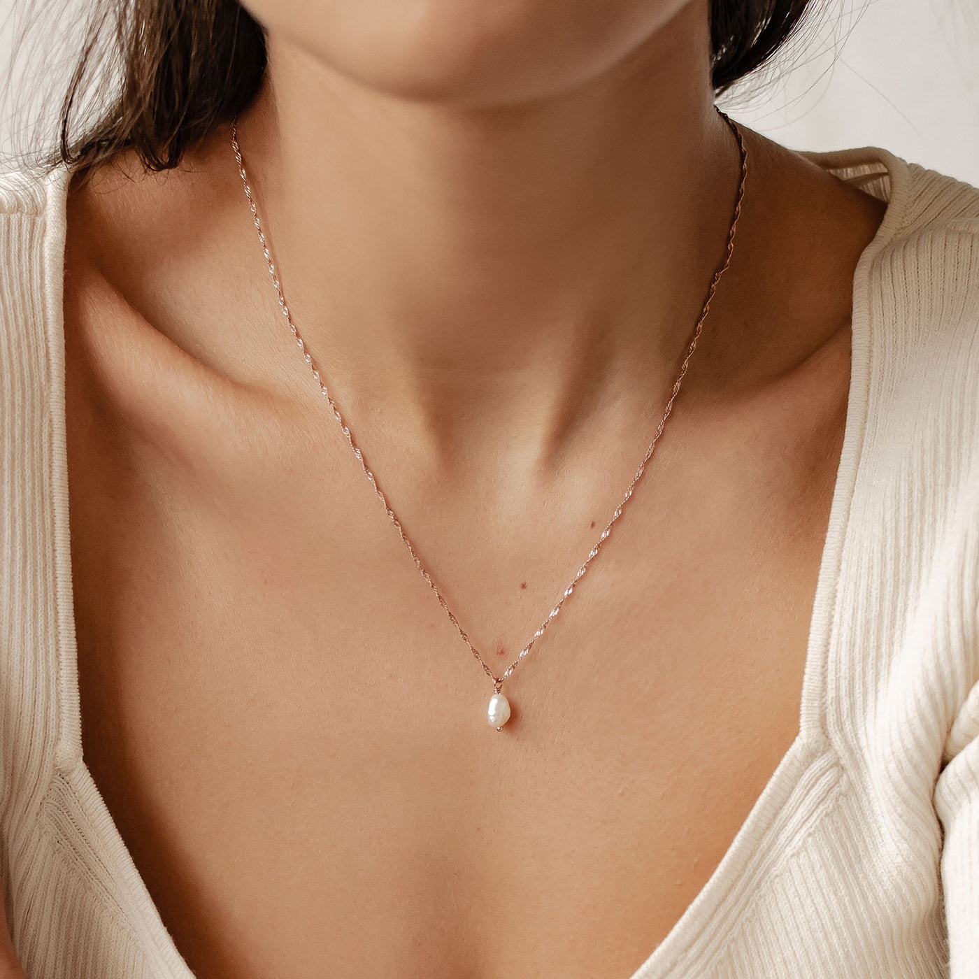 Pearl Pendant Necklace Sterling Silver