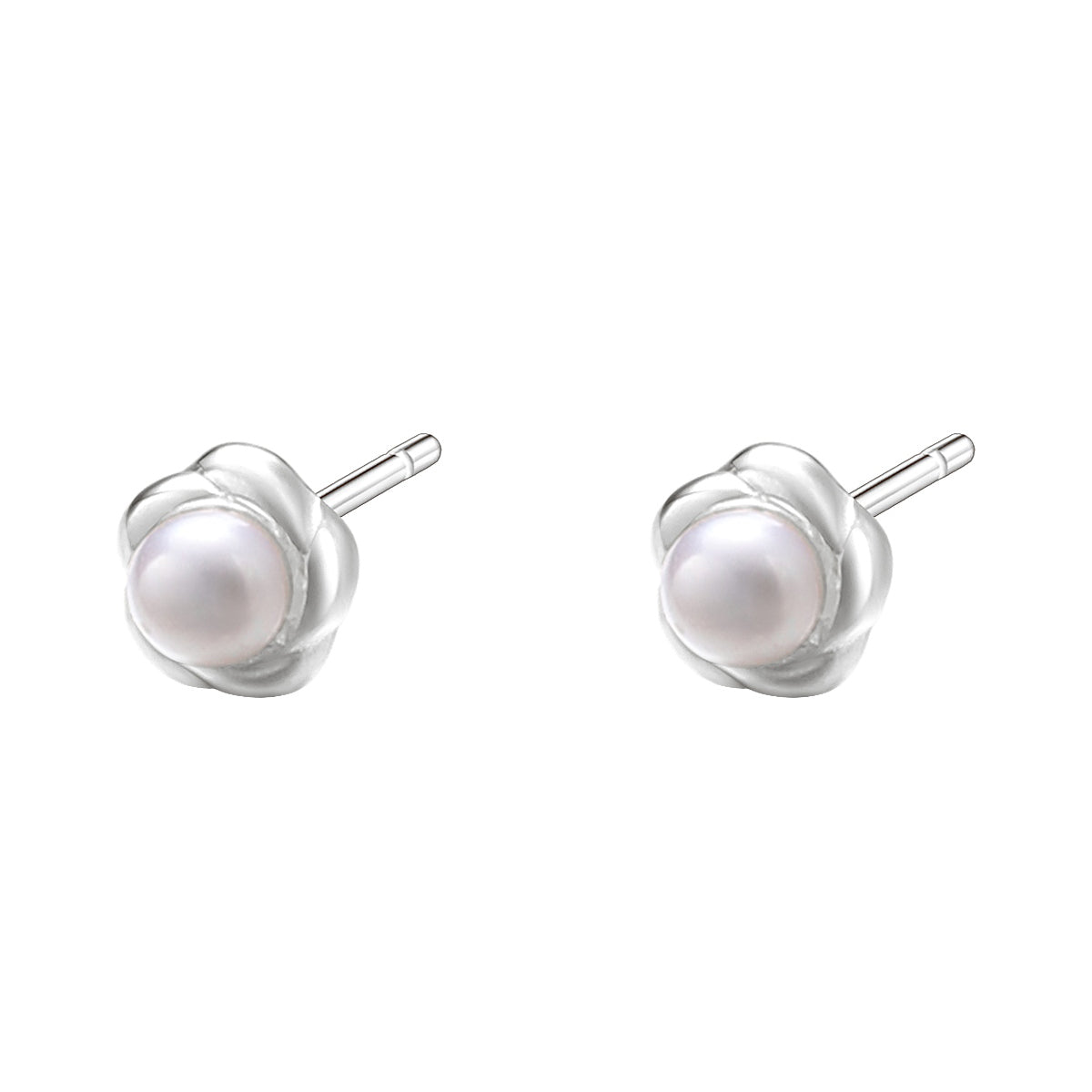 Boucles d’Oreilles Pétale Perle Sterling Argent