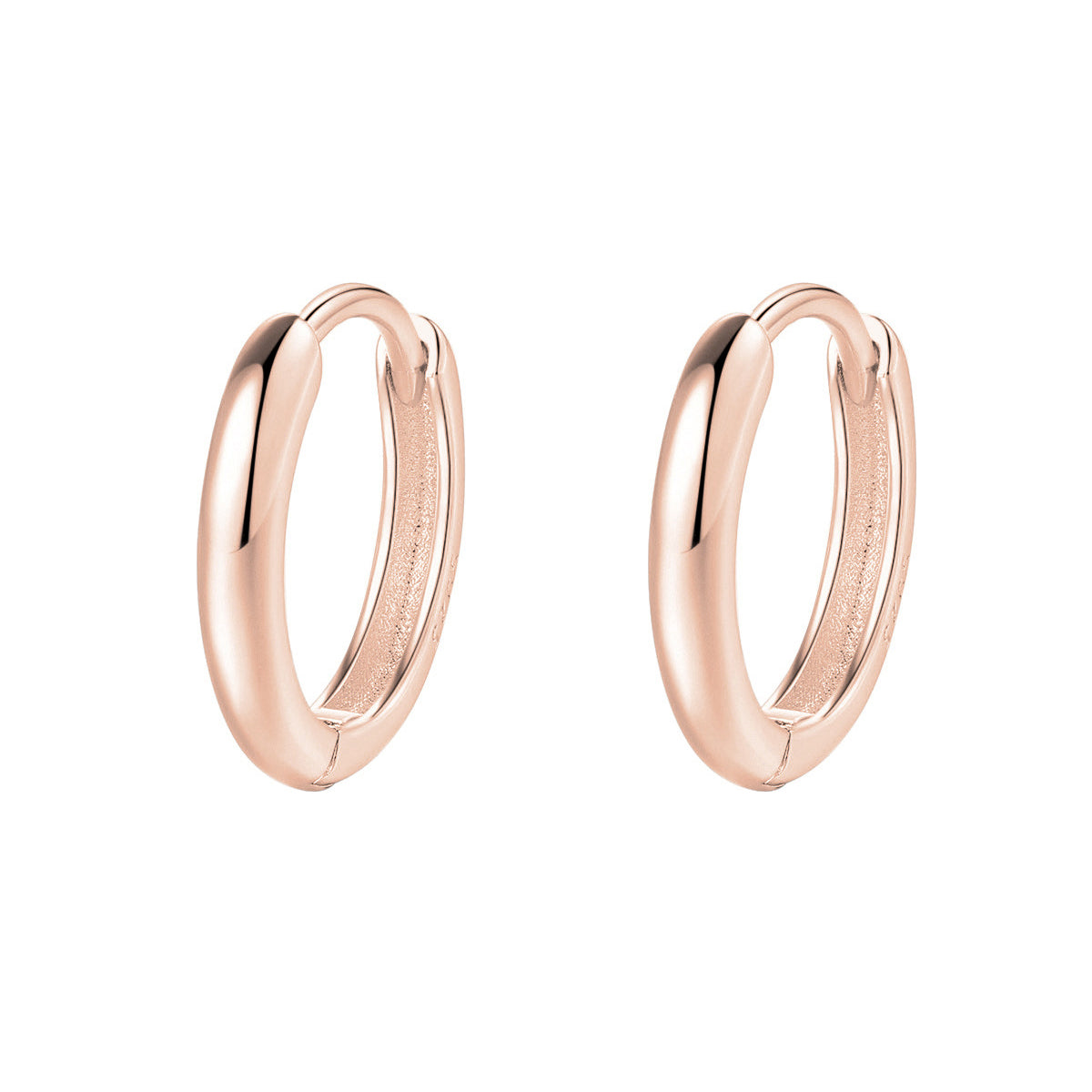 Plain Chunky Hoop Earrings Sterling Silver Gold