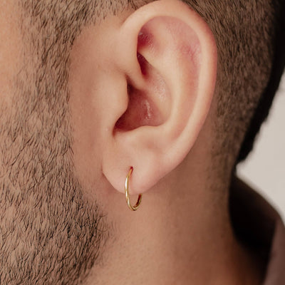 Plain Hoop Earrings Sterling Silver Gold